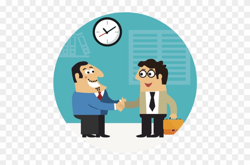 Cartoon Of Employer And Employee Shaking Hands - Employee And Employer Cartoon #850559