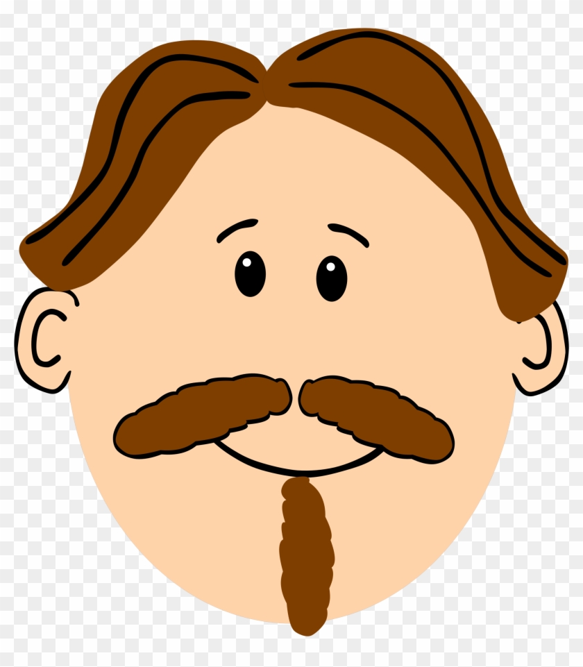 With Brown Hair Mustache And Goatee - Cartoon Man With Moustache #850803