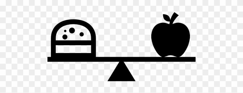 Burger And Apple On A Balancing Scale Free Icon - Food #850843