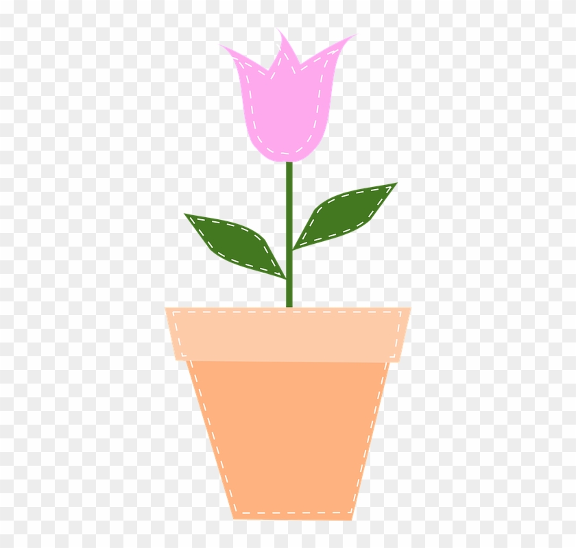Yellow Tulip Cliparts 22, - Flower Pot Illustration Png #850863