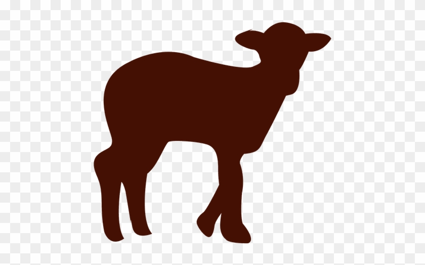 Sheep Silhouette In Red - Silhouette Goat #850944