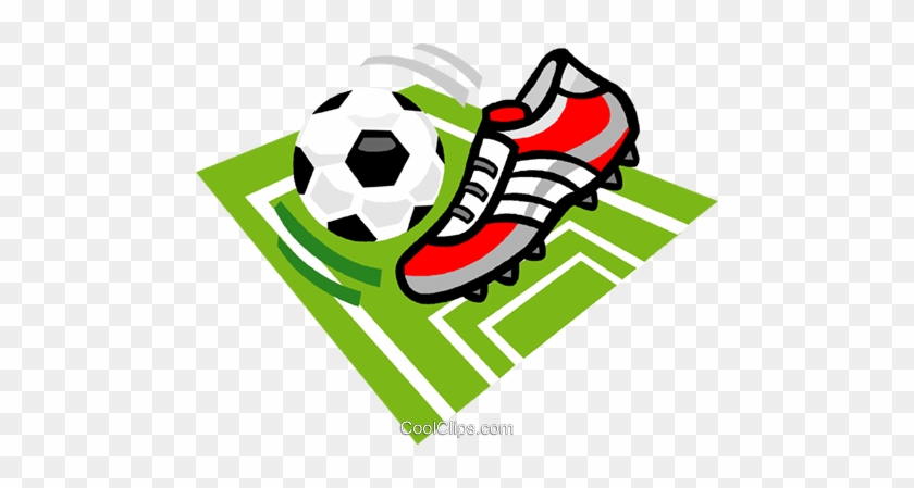 Soccer Ball And Cleat Royalty Free Vector Clip Art - Soccer Cleat Clip Art #851845