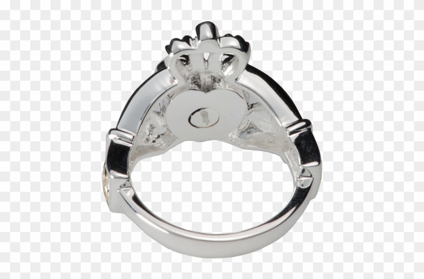 Front View Of Claddagh Cremation Ring Threaded Enclosure - Urn Ring For Ashes #851890