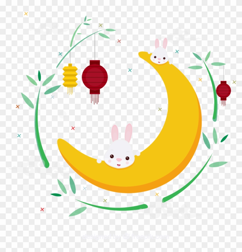 M#autumn Festival Moon Rabbit Illustration - Mid-autumn Festival #851975