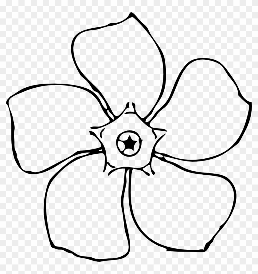 Top View Clip Art Download - Outline Of A Flower #851992
