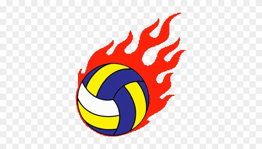 Free Flaming Volleyball Clipart Image - Volleyball Ball With Fire #852102