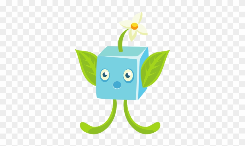 Cute Fantastic Plant Character Square Shape - Vector Graphics #852492