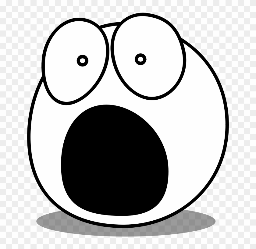 Emotions Clipart Horrified - Surprised Smiley Black And White #852548