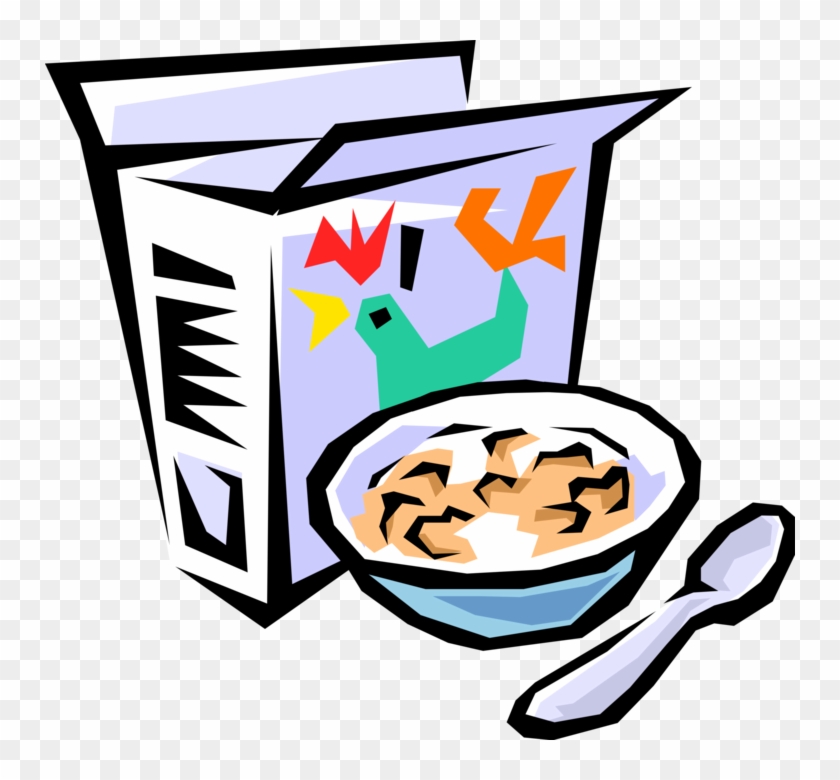 Vector Illustration Of Breakfast Cereal With Bowl And - Cereal Box Cartoon  Png - Free Transparent PNG Clipart Images Download