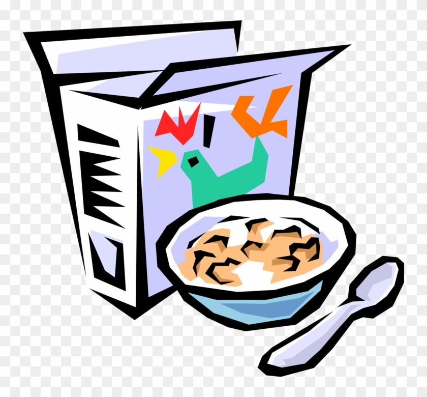 Vector Illustration Of Breakfast Cereal With Bowl And - Cereal Box Cartoon Png #852882