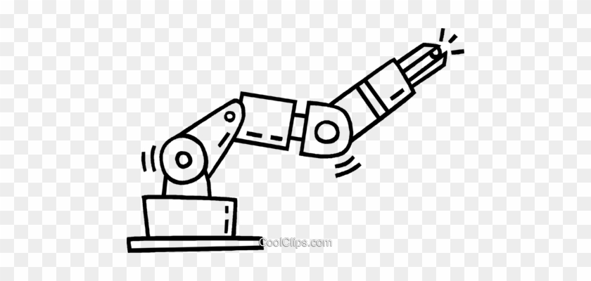 Robotic Arm Royalty Free Vector Clip Art Illustration - Robot Arm Line Art #852993