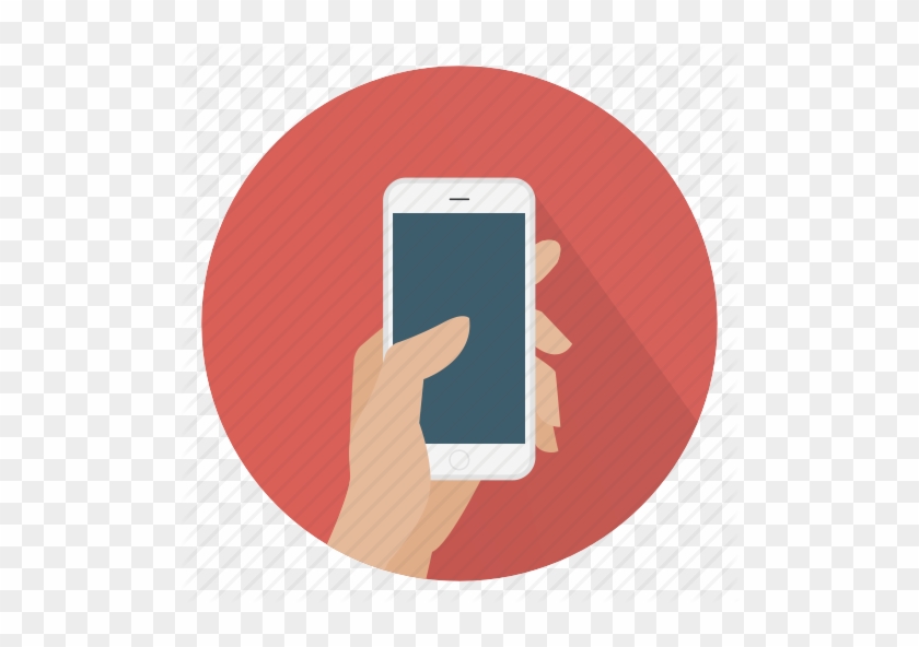 Smartphone Round Icon - Phone In Hand Icon #853110