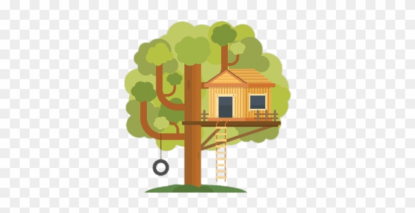 Treehouse In Large Tree - Treehouse Illustration #853249