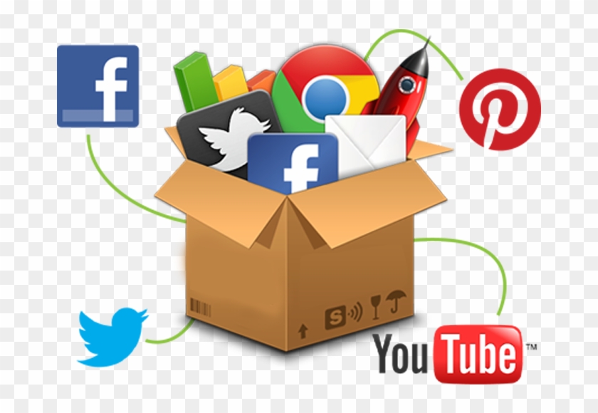 Digital Marketing - Social Media Icons Box Png #853280