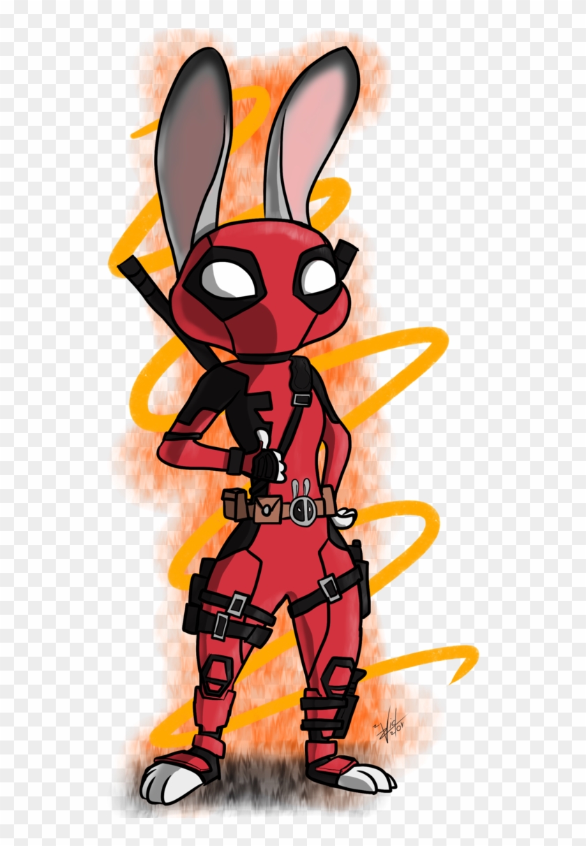 Deadpool V2 By Vicockart - Deadpool And Judy Hopps #853346