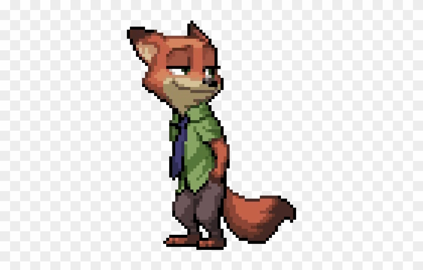 Cute Pixel Nick Wilde By Megarainbowdash2000 - Nick Wilde Pixel Art #853483