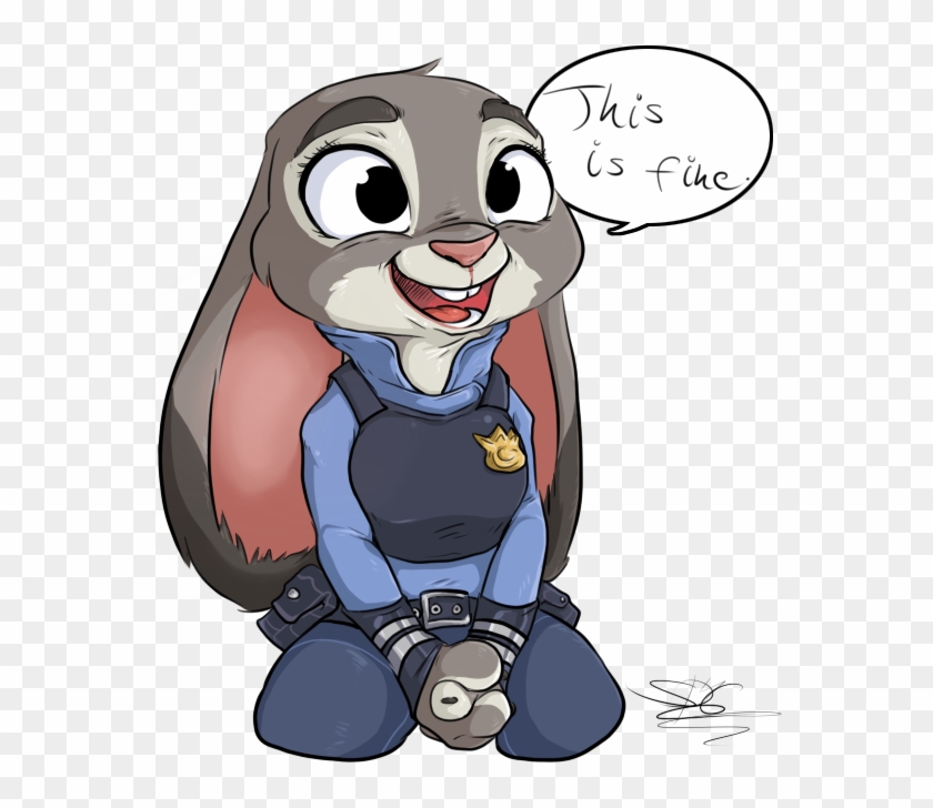 This Is Fine By S-dash - Zootopia De La Coneja #853547