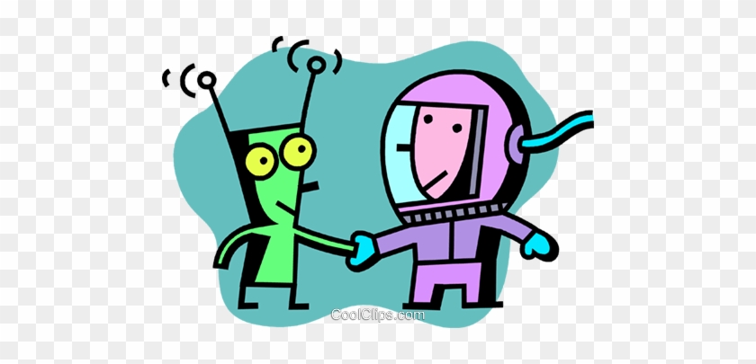 Astronaut Clipart Two - Astronaut Shaking Hands With Alien #853770