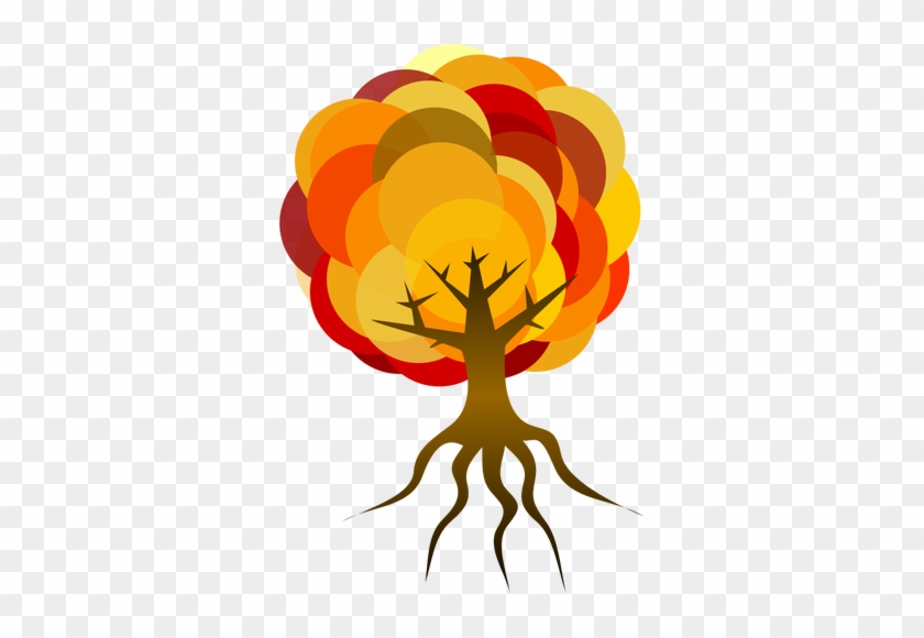 Tree With Root Vector Graphics - Tree With Roots Clipart Fall Colors #853771