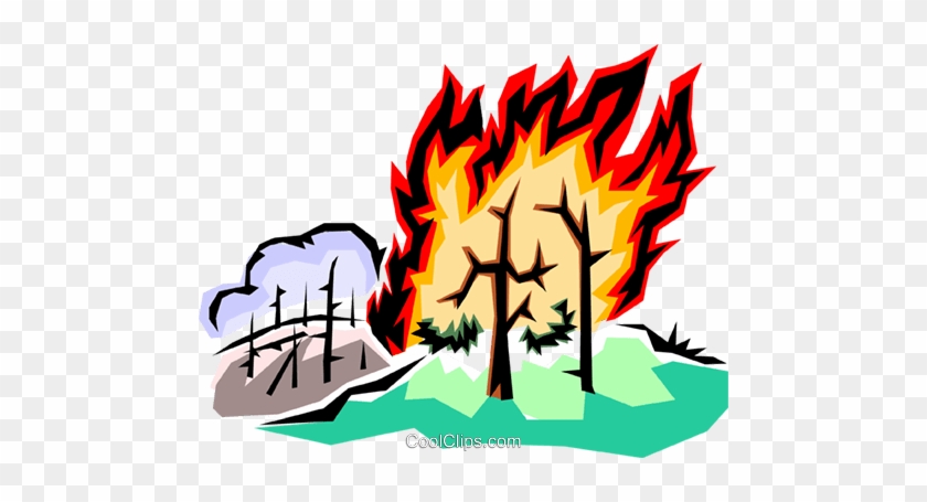 Forest Fire Royalty Free Vector Clip Art Illustration - Forest Fire Clip Art #853783