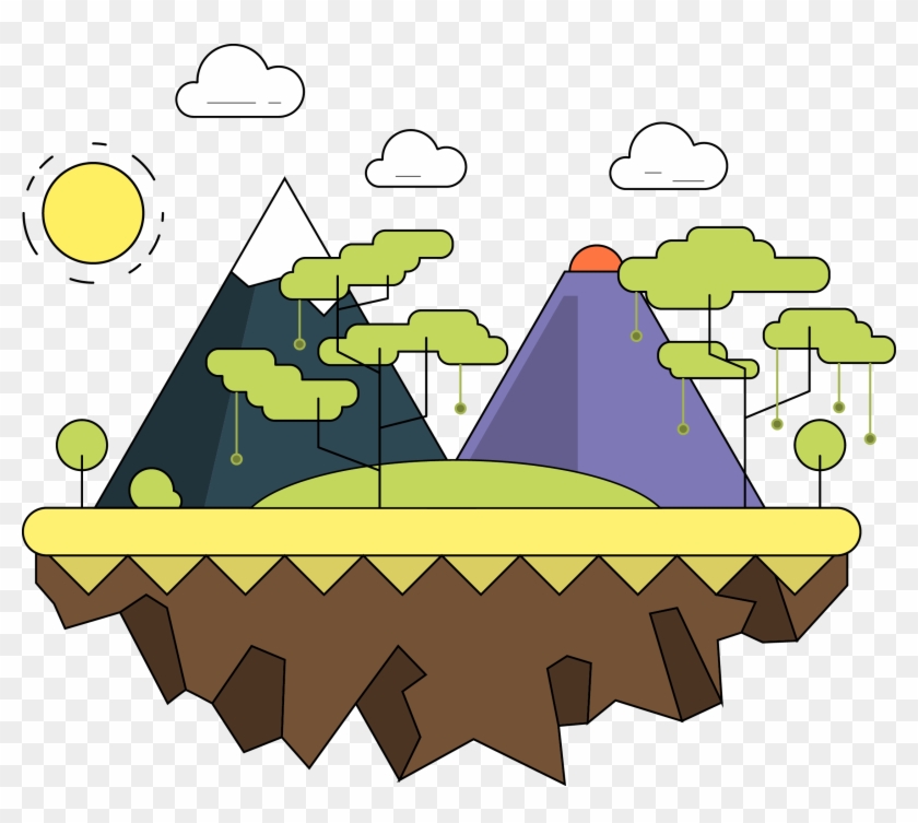 Landscape Nature Cartoon Illustration - Vector Graphics #853791