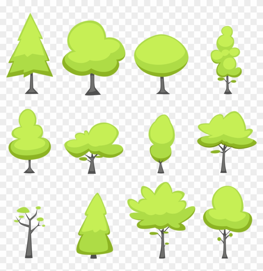 Vector Green Cartoon Simple Forest Forest Collection - Court #853846