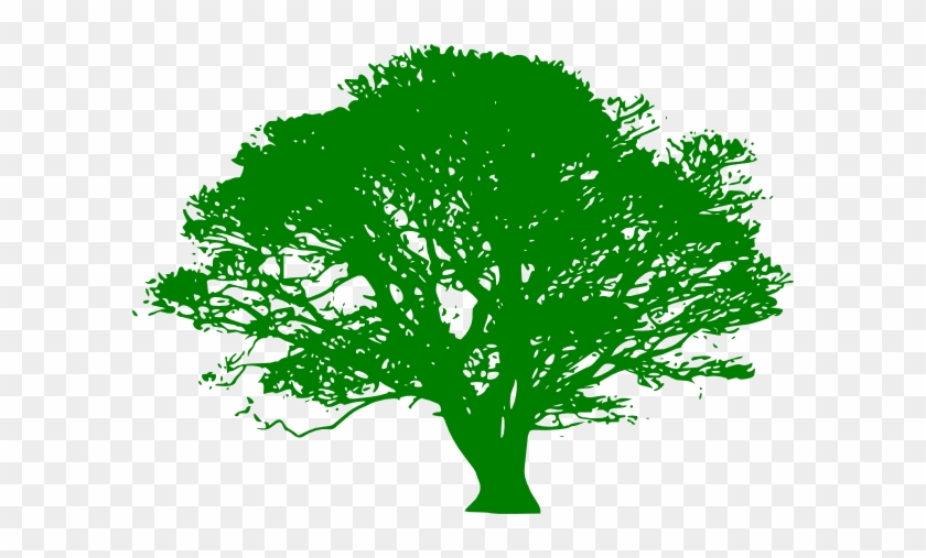 Green Tree Clip Art At Clker - Oak Tree Clip Art Black And White #853873