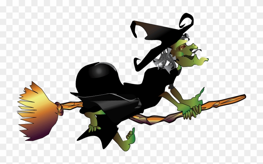 Halloween Cartoon Witches 14, Buy Clip Art - Witch Flying On Broom Gif #853966