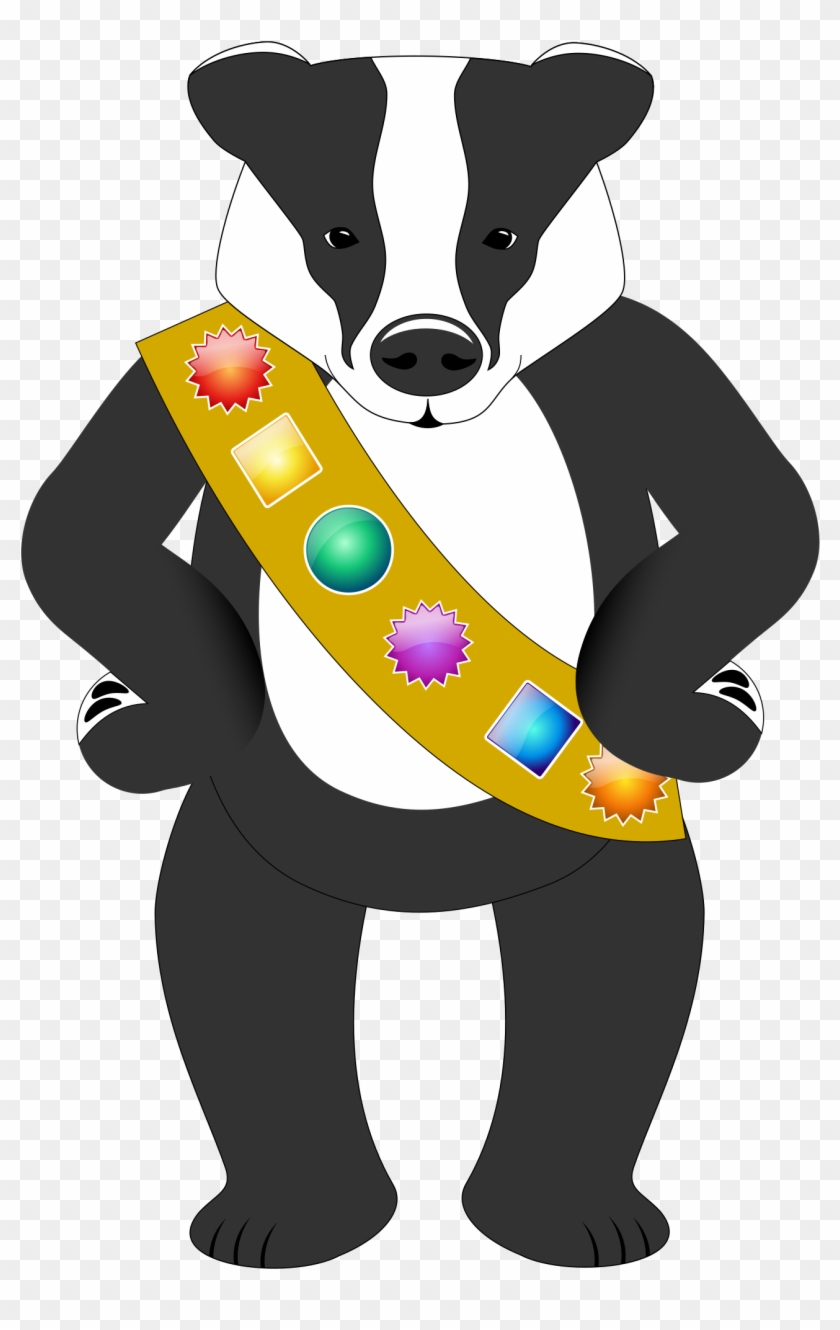 Clipart - Badger Wearing Badge #853993