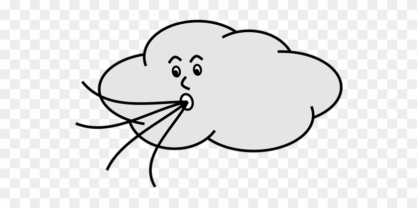 Wind Blowing Cloud Face Weather Storm Wind - Cartoon Wind Blowing #854033