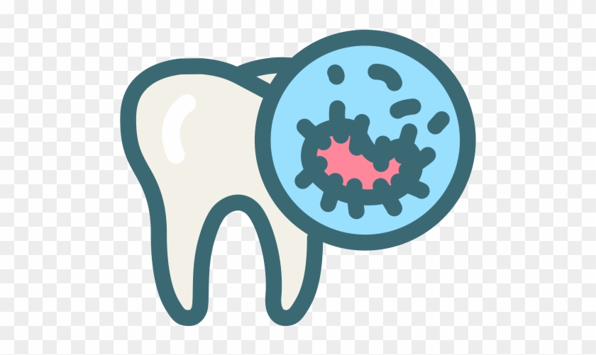 Dental Premium Color Symbol - Bacteria Teeth Icon #854625