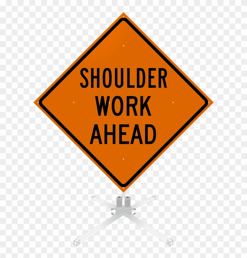 Shoulder Work Ahead Roll-up Sign - Nmc Tm186k 30" X 30" .080 Hip Reflective Aluminum Shoulder #854635