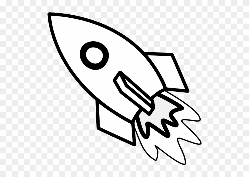 Monochrome Clipart Toy - Colouring Picture Of Rocket #854923