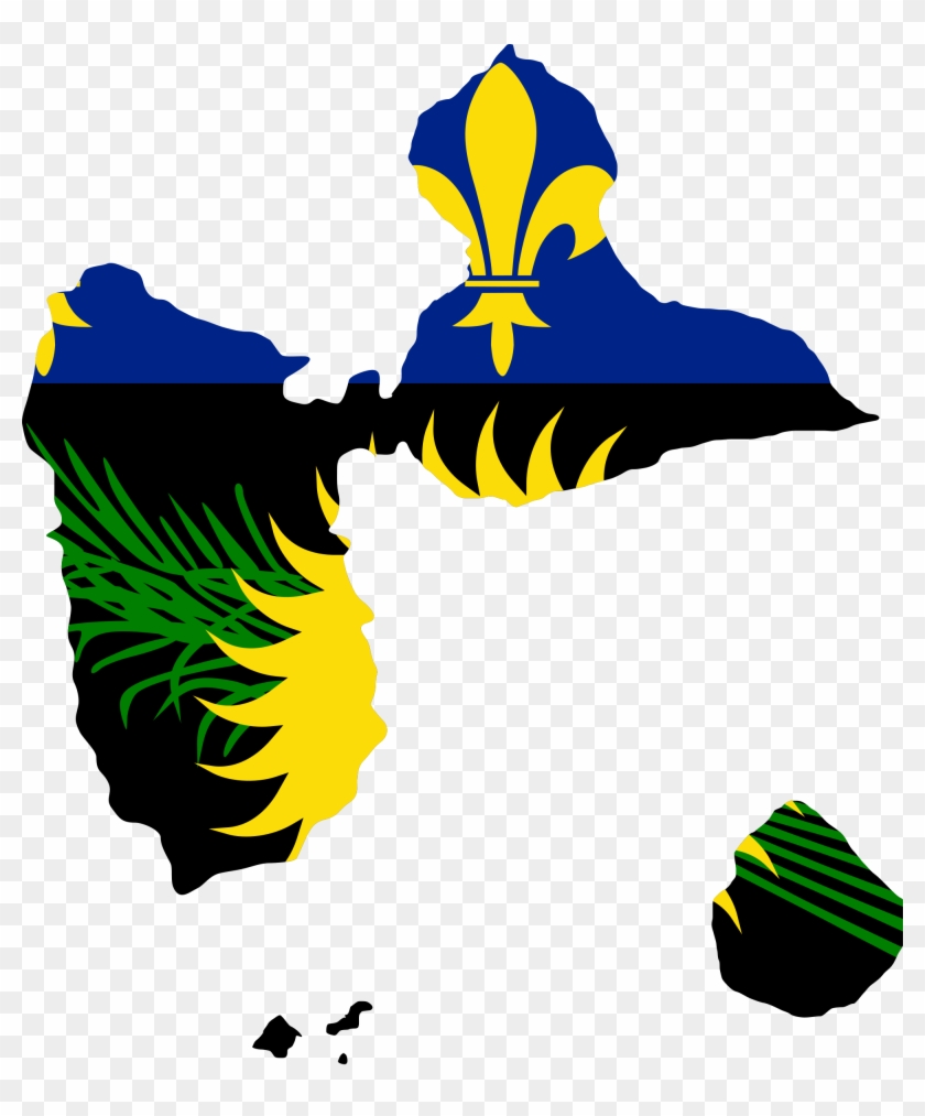 Open - Guadeloupe Flag Map Png #854991