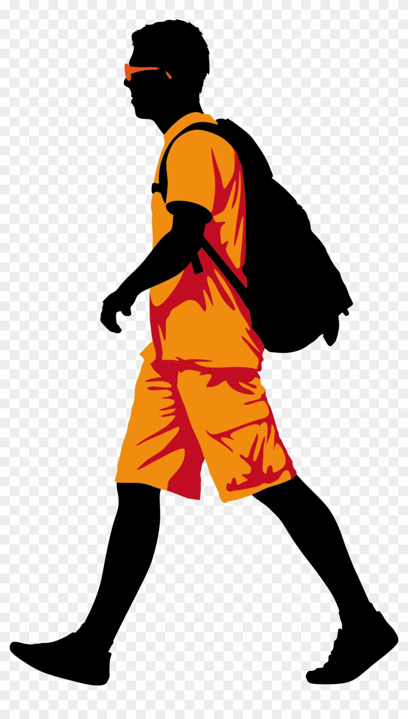 Man Clip Art - Walking Man Vector #855056