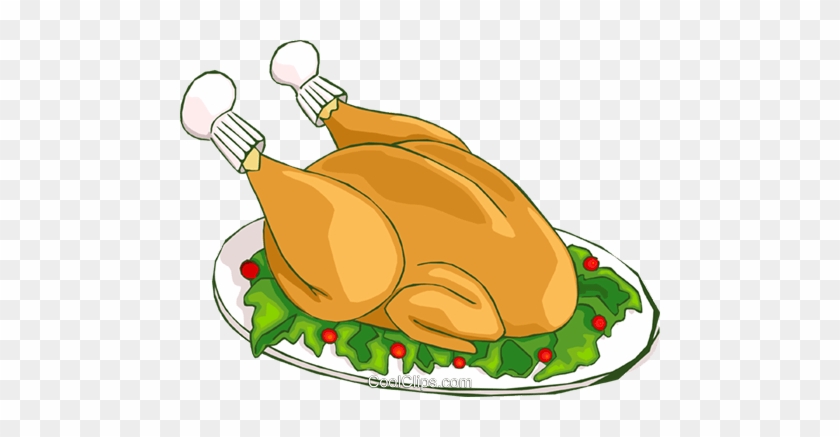 Christmas Turkey Dinner Royalty Free Vector Clip Art - Dessin Dinde De Noel #855055