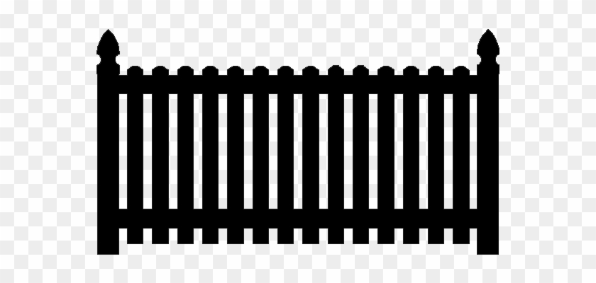 Fence Clipart Pickett - Black Metal Picket Fence #855111