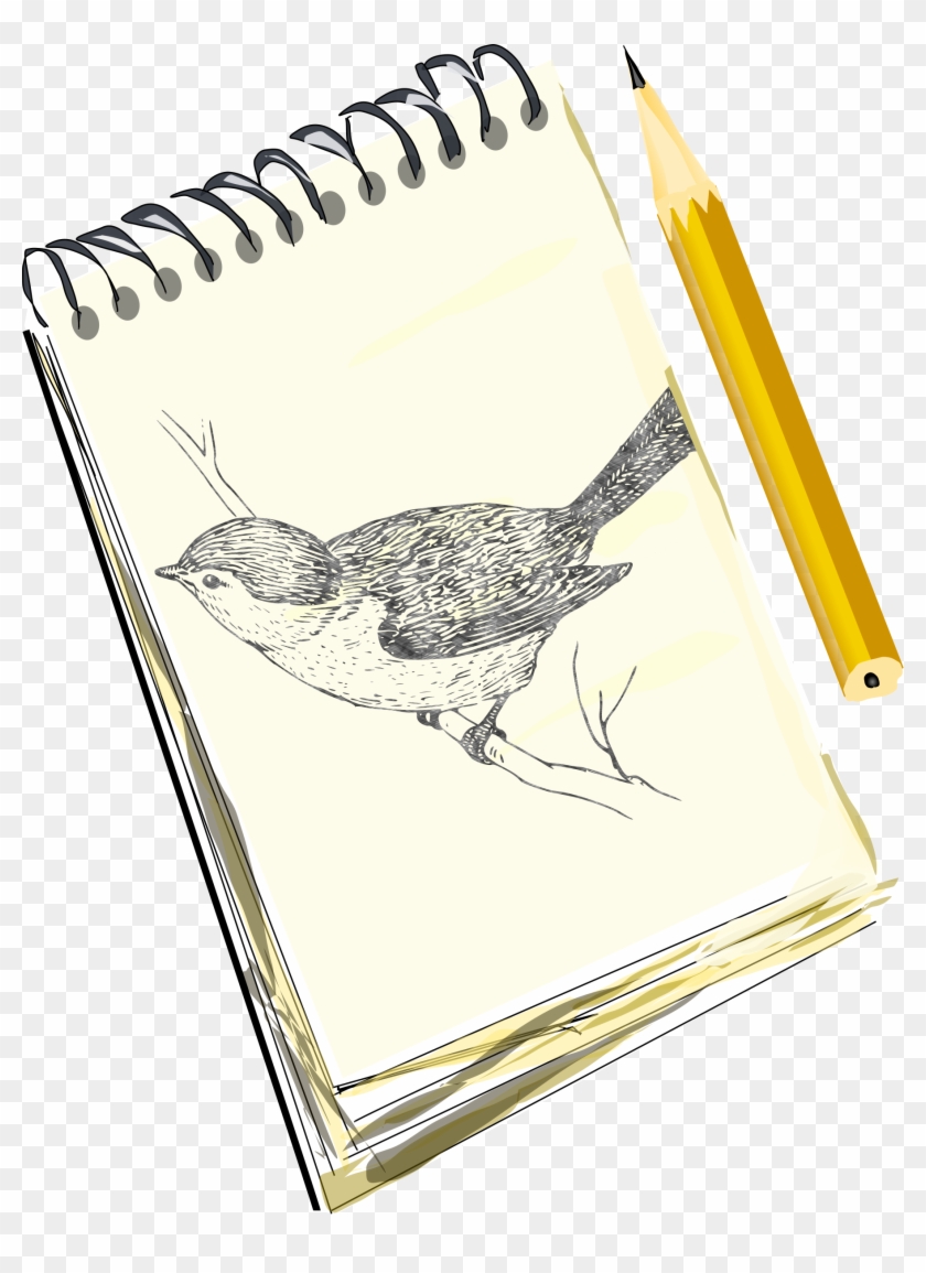 Eady Sketchpad With Drawing Of A Bird Bclipart - Draw A Sketch Pad #855117