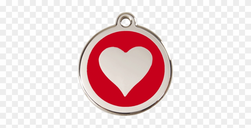 Red Dingo Heart Pet Id Tag - Purple #855273