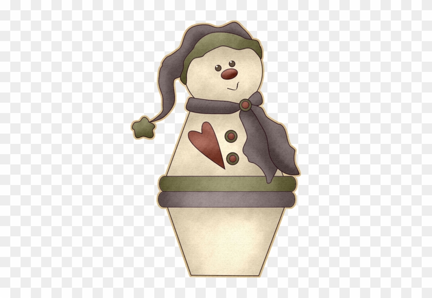 Country Snowman Clipart - Blumen-topfsnowmen Mousepads #855281