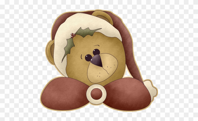 Country Teddy Bear Santa - Christmas Tag #855321