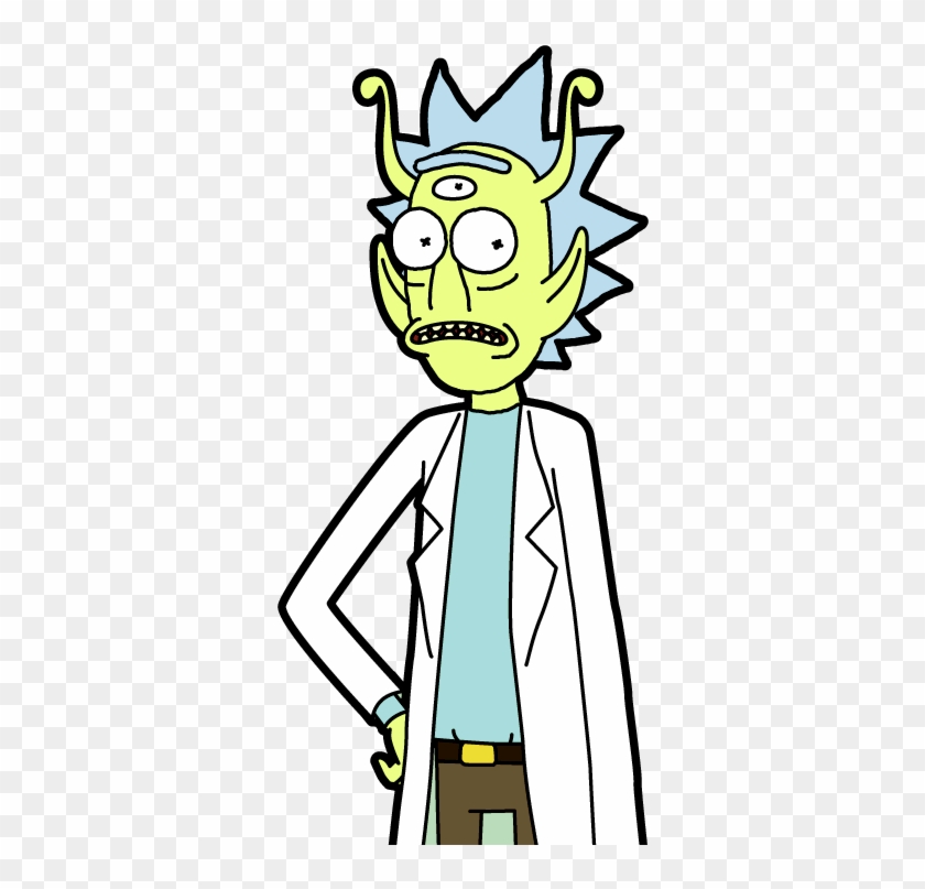 Pocket Mortys Alien Rick 2 Arms Front - Rick And Morty Doofus Rick #855347