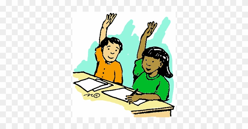 Student Raising Hand Clip Art - Hand Up In Class #855501