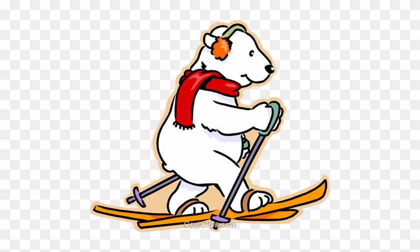 Polar Bear Cross Country Skiing Royalty Free Vector - Polar Bear Clip Art #855520