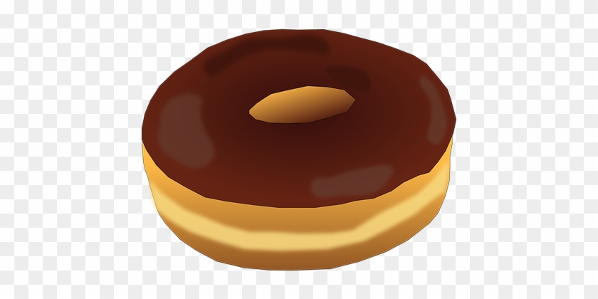 Coffee, Yummy Donuts, Coffee, Delicious, Doughnut Png - Plain Chocolate Donut #855733