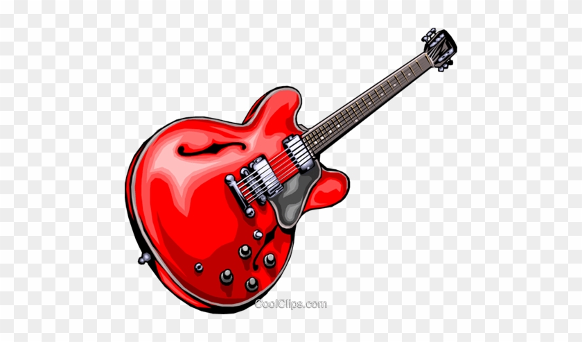Electric Guitar Royalty Free Vector Clip Art Illustration - Guitar Clip Art #855781