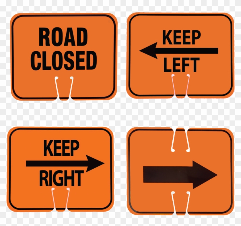Attach To All Manufacturers' Cones - Cortina Keep Left Traffic Cone Sign #855797