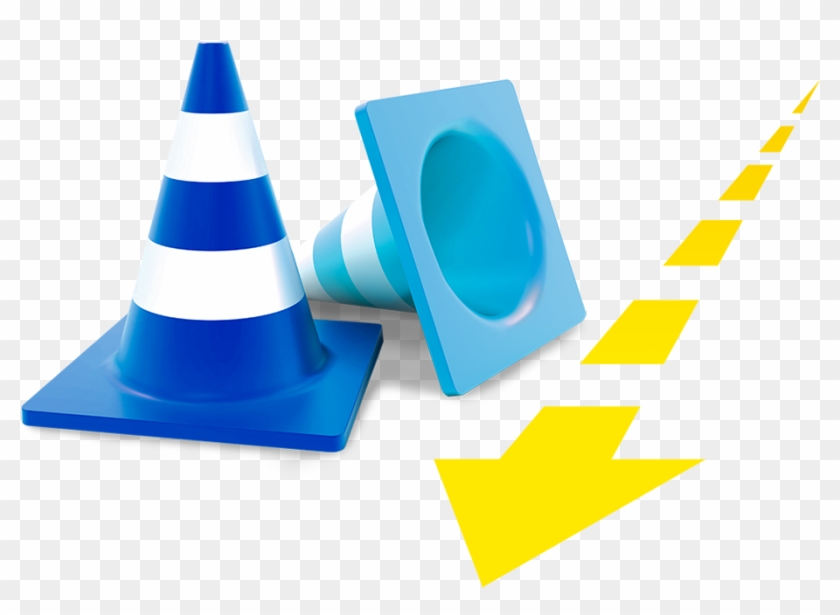 Blue Traffic Cones With Arrow Line - Traffic Cone #855865