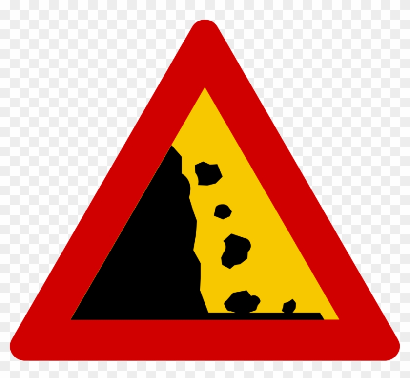 Iceland Road Sign A21 - Falling Rocks Traffic Sign #855876