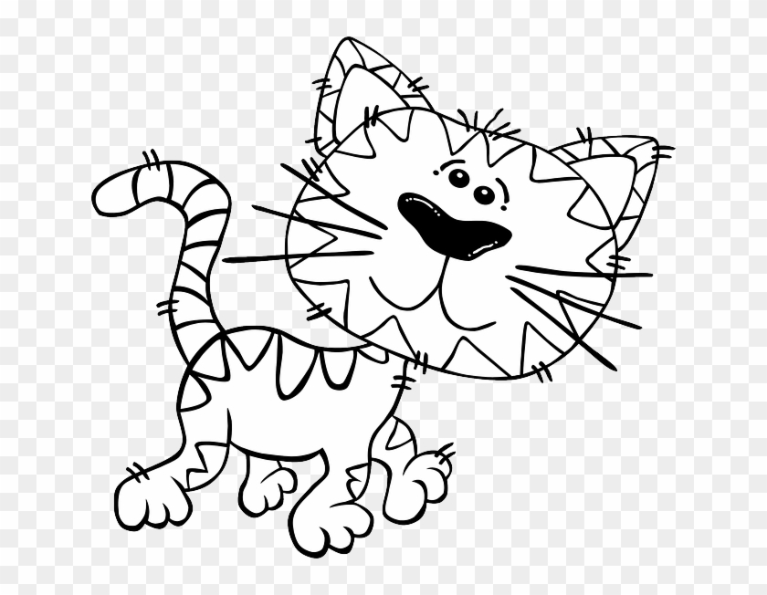 Outline Animals, Baby, Cat, Mouse, Black, Simple, Outline - Black And White Cute Cartoon Cats #855890